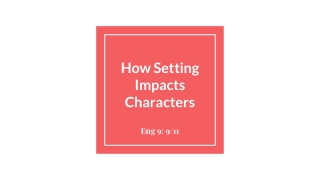 How Setting Impacts Characters