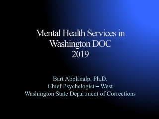 Mental Health Services in Washington DOC 2019