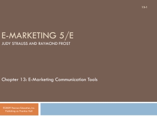 E-Marketing 5/E Judy Strauss and Raymond Frost