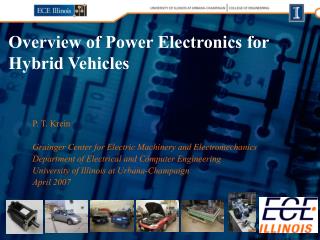 Overview of Power Electronics for Hybrid Vehicles