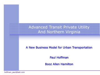 Advanced Transit Private Utility And Northern Virginia