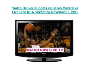 Watch Denver Nuggets vs Dallas Mavericks Live Free NBA Strea
