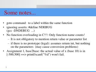 Some notes...