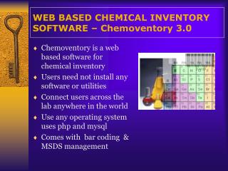 WEB BASED CHEMICAL INVENTORY SOFTWARE – Chemoventory 3.0
