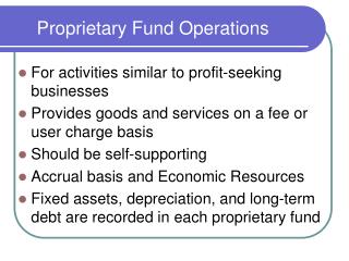 Proprietary Fund Operations