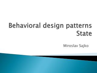 Behavioral design patterns State