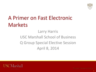 A Primer on Fast Electronic Markets