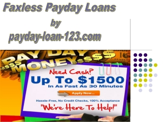 Faxless Payday Loan