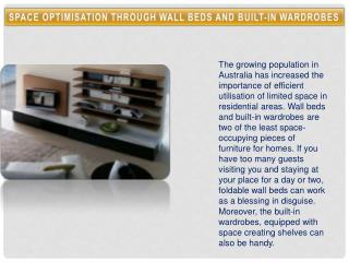 Space Optimisation through Wall Beds and Built-in Wardrobes