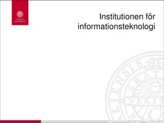Institutionen för informationsteknologi
