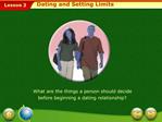 Dating and Setting Limits