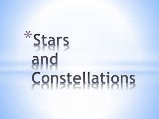 Stars and Constellations