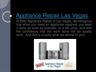 Washing Machine Repair Las Vegas