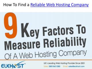 How To Find a Reliable Web Hosting Company