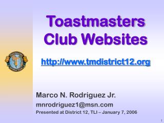 Toastmasters Club Websites tmdistrict12