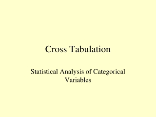 Cross Tabulation