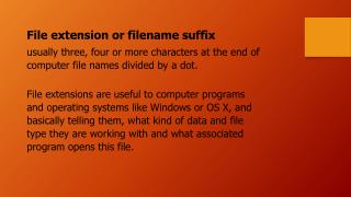 File extension or filename suffix 