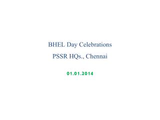 BHEL Day Celebrations PSSR HQs., Chennai