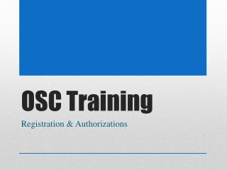 OSC Training