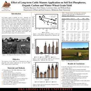 Effect of Long-term Cattle Manure Application on Soil Test Phosphorus,