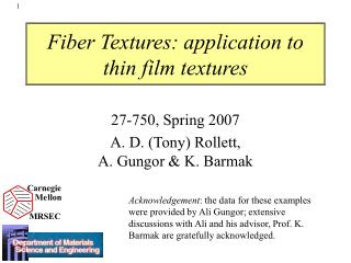 Fiber Textures: application to thin film textures