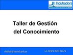 Taller de Gesti n del Conocimiento