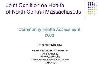 Joint Coalition on Health of North Central Massachusetts
