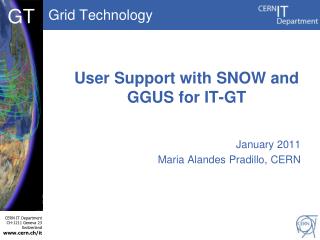 User Support with SNOW and GGUS for IT-GT