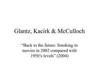 Glantz, Kacirk & McCulloch