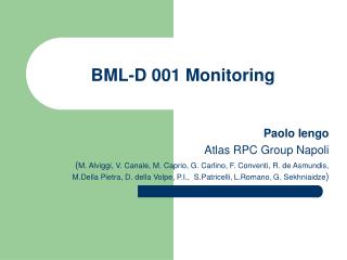 BML-D 001 Monitoring
