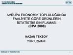 AVRUPA EKONOMIK TOPLULUGUNDA FAALIYETE G RE R NLERIN ISTATISTIKI SINIFLAMASI CPA 2008