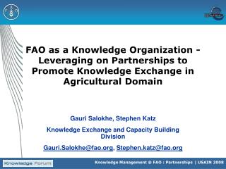 Gauri Salokhe, Stephen Katz Knowledge Exchange and Capacity Building Division