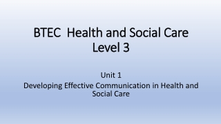 BTEC Health and Social Care Level 3