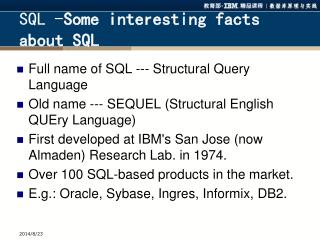 SQL - Some interesting facts about SQL