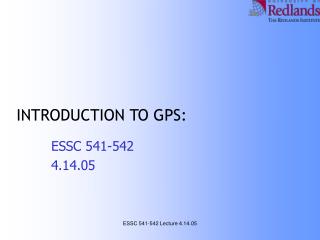 INTRODUCTION TO GPS: