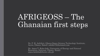 AFRIGEOSS – The Ghanaian first steps