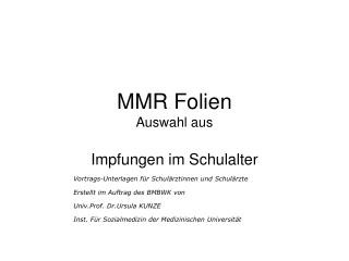 MMR Folien Auswahl aus