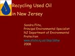 Recycling Used Oil in New Jersey