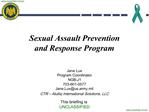 Sexual Assault Prevention and Response Program