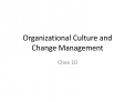 Organizational Culture and Change Management