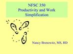 NFSC 350 Productivity and Work Simplification
