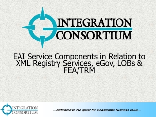 EAI Service Components in Relation to XML Registry Services, eGov, LOBs & FEA/TRM