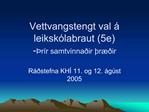 Vettvangstengt val leiksk labraut 5e - r r samtvinna ir r ir