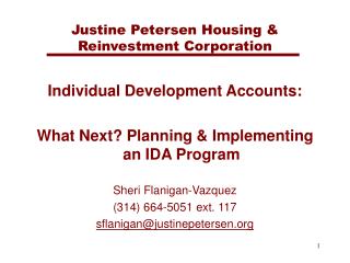 Justine Petersen Housing &amp; Reinvestment Corporation