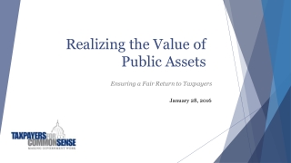 Realizing the Value of Public Assets
