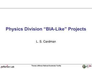 Physics Division “BIA-Like” Projects