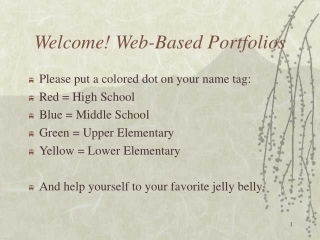 Welcome! Web-Based Portfolios
