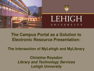 Lehigh’s SCT/Campus Pipeline Portal