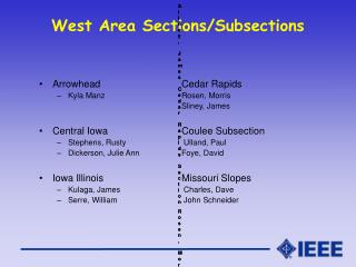 West Area Sections/Subsections