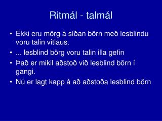 Ritmál - talmál